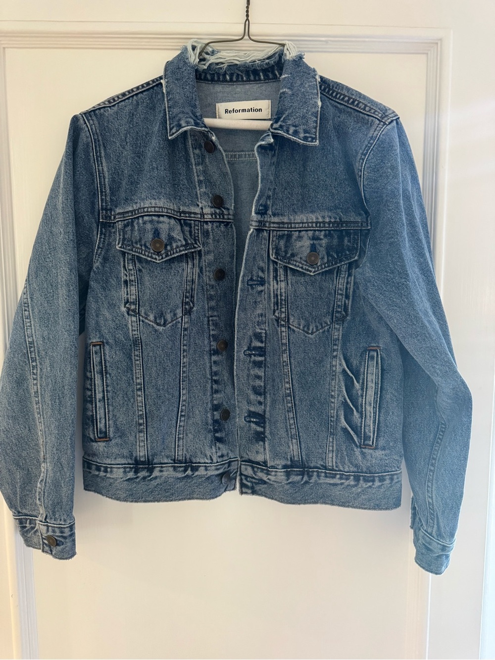 Reformation Light Blue Washed Denim Jacket - Never Worn!